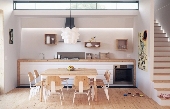 Wood floor home cottage loft